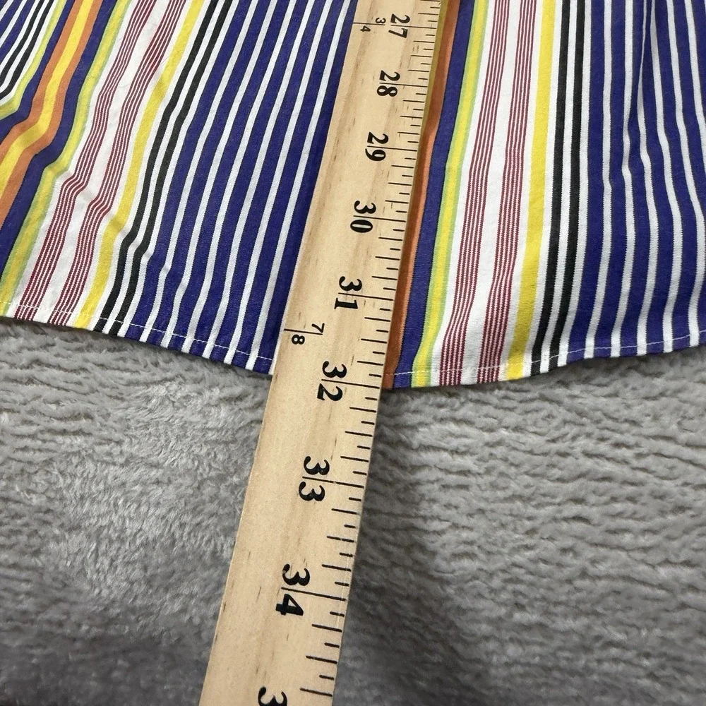 Polo Ralph Lauren Mens Large Classic Fit Striped Oxford Shirt Multicolor Retro